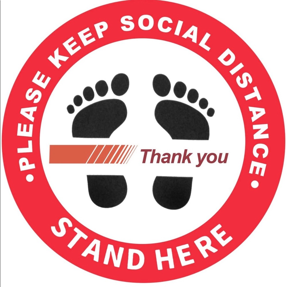 Social Distancing Floor Decals- Safety Floor Sign, Keep 6 Feet Away and 11 inche